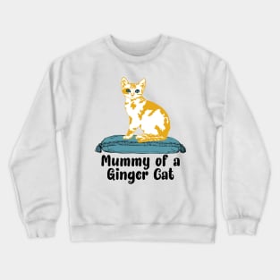 Ginger Cat Sitting on Pillow Crewneck Sweatshirt